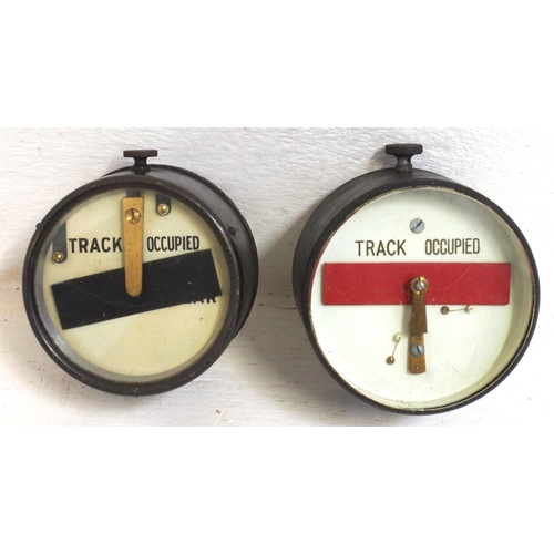 186 - Two Signal Box brass cased track circuit indicators one the not so common SGE (Siemens) pattern, the... 