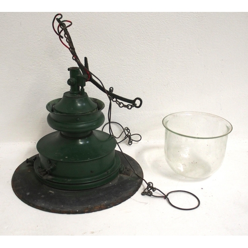 187 - Sugg hanging gas lamp complete with glass globe. (2) (A4>) (Dispatch by Mailboxes/Collect from Banbu... 