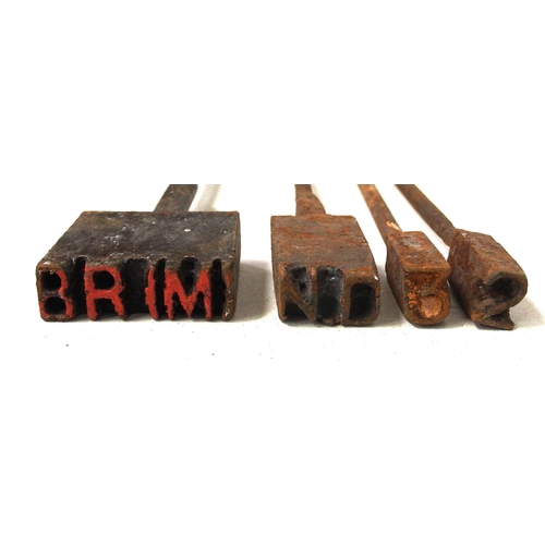 19 - BR(M) steel branding irons - 