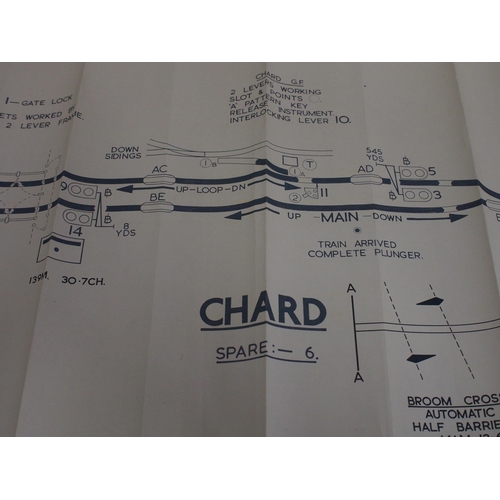 198 - Official BR(W) signal box diagrams (office copies) most with official stamp - CHARD JUNCTION (2) 196... 