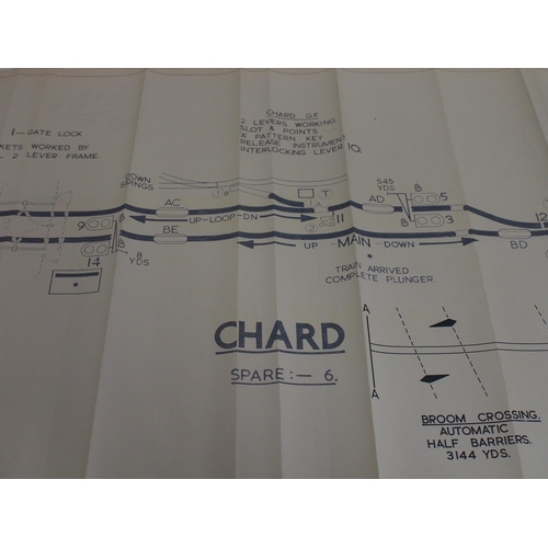 198 - Official BR(W) signal box diagrams (office copies) most with official stamp - CHARD JUNCTION (2) 196... 