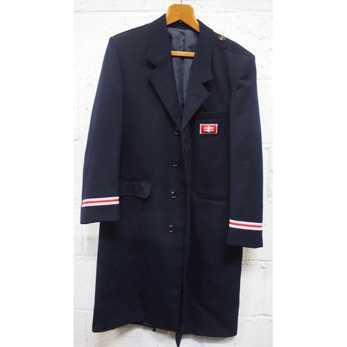 215 - British Rail SEALINK officers single breasted long coat in very good condition, 18