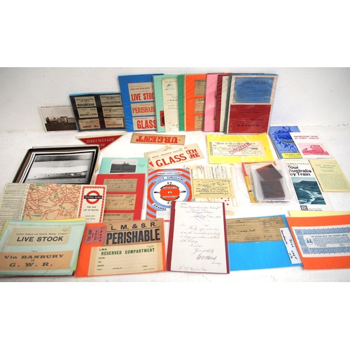 224 - Huge delve of miscellaneous paperwork, labels, certificates, tickets (GWR Halves), maps, guides, col... 