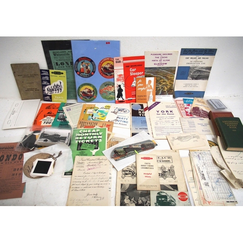 224 - Huge delve of miscellaneous paperwork, labels, certificates, tickets (GWR Halves), maps, guides, col... 