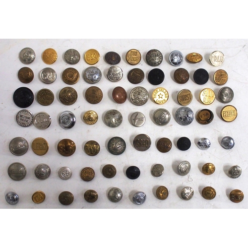 231 - Approx. 70 Railway uniform buttons including LBSCR, GNR(I), BARRY RLY, LNW/GW, GWR, USA, GW/LNE, SR,... 