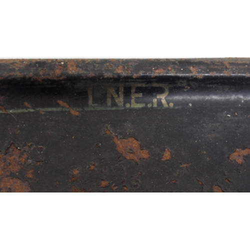 233 - LNER steel serving tray, LNWR string tin (stamped case) & Caledonian same (no evident markings). (3)... 