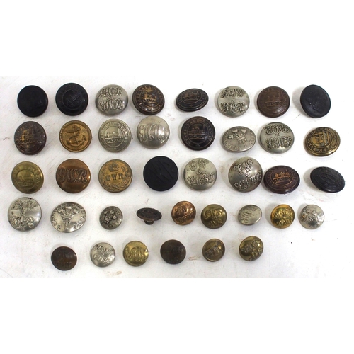 240 - Collection of approx.30 railway uniform buttons including TVR, GW/LMS, Barry, GW Police, LNE/GWR, Ca... 