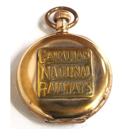 241 - Canadian Pacific Railways pocket watch, working condition, 30 hour movement, rear of case embossed w... 