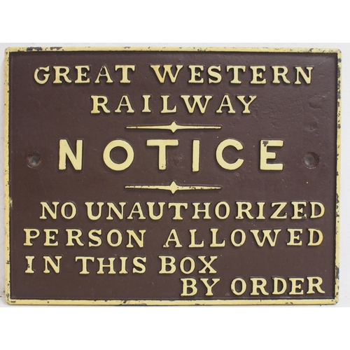 256 - GWR signal box door plate original back repainted front. (B2) (Dispatch by Mailboxes/Collect from Ba... 