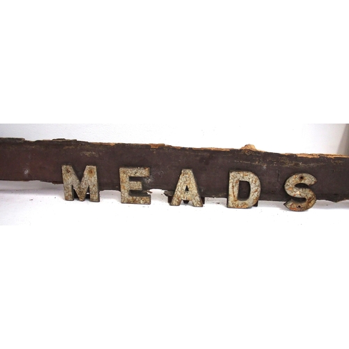 263 - GWR cast iron letters on original wooden backboard 