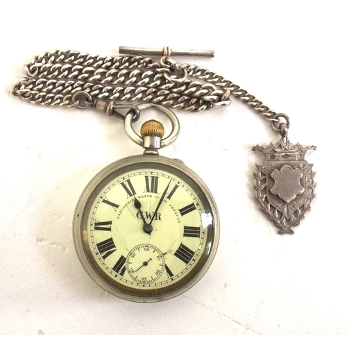 271 - GWR Lancashire Watch Co Prescott pocket watch, rear case has engraving 