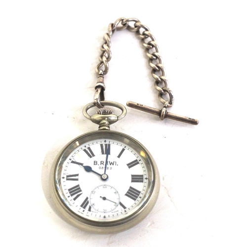 272 - BR(W) pocket watch No 03722, matching number on porcelain face & rear of case, BR(W) on face, attrac... 