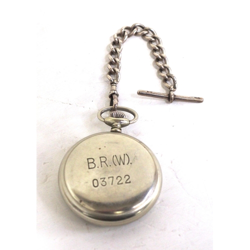 272 - BR(W) pocket watch No 03722, matching number on porcelain face & rear of case, BR(W) on face, attrac... 