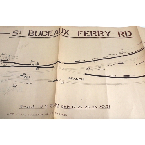 298 - Official BR(W) signal box diagrams (office copies) most with official stamp - SEVERN TUNNEL EAST 194... 