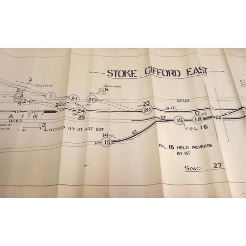 298 - Official BR(W) signal box diagrams (office copies) most with official stamp - SEVERN TUNNEL EAST 194... 