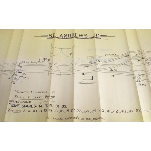 298 - Official BR(W) signal box diagrams (office copies) most with official stamp - SEVERN TUNNEL EAST 194... 