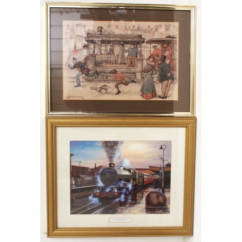 303 - Selection of framed & glazed including photos of Newport LNWR station, Eric Bottomley signed When St... 