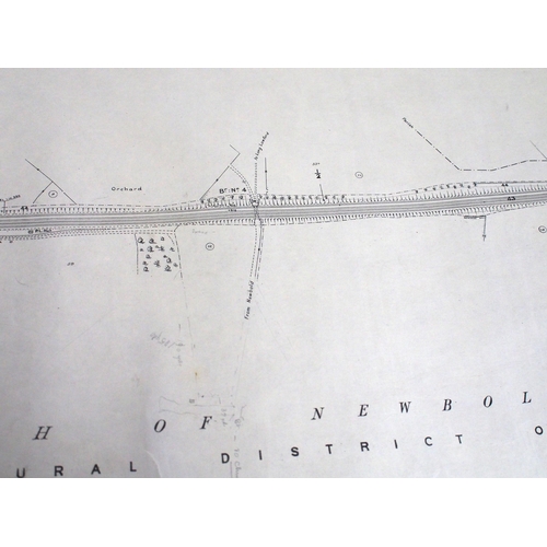 321 - Trent Valley Railway rolled historical plans/survey on stiff linin of route between RUGBY STATION & ... 