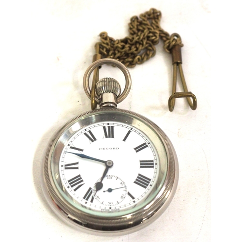 322 - London Passenger Transport Board pocket watch by Record, rear of case engraved L.P.T.B. 784, face un... 