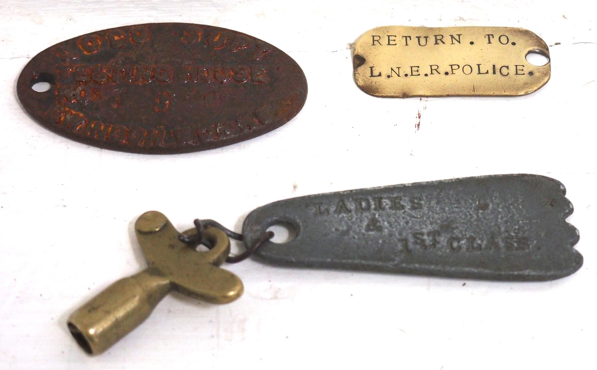 Key fobs - GER brass gas key with steel tab 