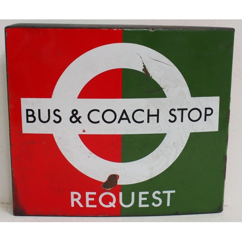 386 - London Transport box section double sided enamel 