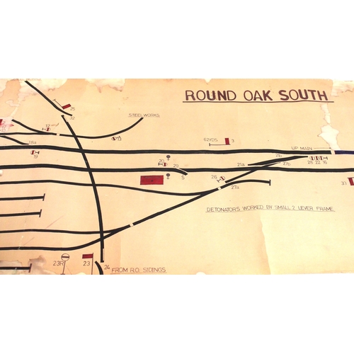 398 - Official BR(W) signal box diagrams (office copies) most with official stamp - ROUND OAK SOUTH (used)... 