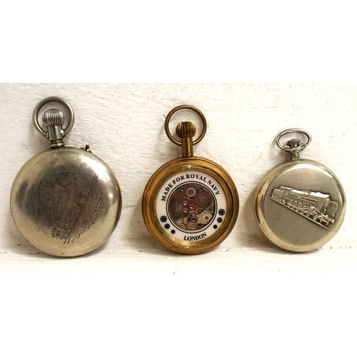 417 - Bombay Baroda Central Indian Railway pocket watch, London maker, working condition, Russian Rly pock... 