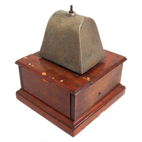 461 - NER non tapper signal box bell with very large bell, good condition, missing both case thumbscrews &... 