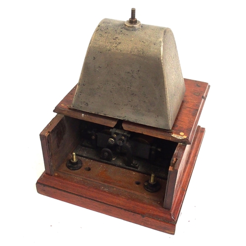 461 - NER non tapper signal box bell with very large bell, good condition, missing both case thumbscrews &... 