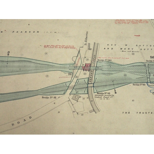 495 - Historical rolled plan/survey on stiff linin of route between Milepost 75 WELTON & RUGBY including K... 