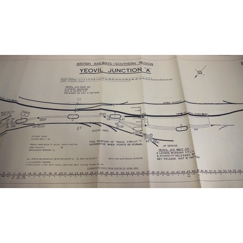 498 - Official BR(W) signal box diagrams (office copies) most with official stamp - WARMLEY (2), PINHOE 19... 