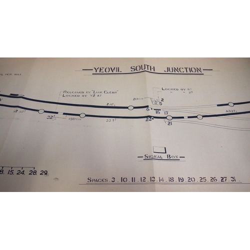 498 - Official BR(W) signal box diagrams (office copies) most with official stamp - WARMLEY (2), PINHOE 19... 