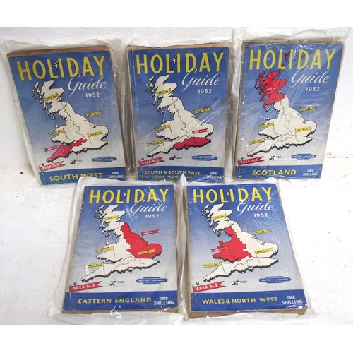 527 - British Railways 1952 Holiday guides - the full UK set Areas 1 to 5, all in good condition. (5) (D2)... 