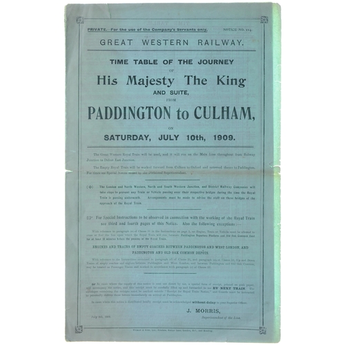 537 - Royal Train notices a variety as illustrated, also a platform pass for Chester Station (13) (Dispatc... 