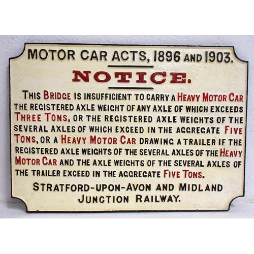 646 - Stratford & Midland Jnc Rly C/I Bridge notice, 16¼