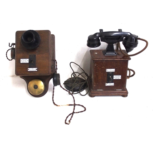 659 - LSWR/SR Ericsson wooden cased Station Master's/office telephone, Ericsson wooden wall telephone from... 