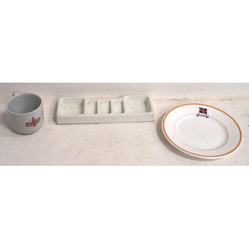 72 - South Western Rly teacup & 5 compartment condiment dish, Southern Railway side plate, all in good co... 