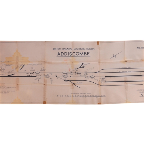 732 - BR(S) signal box diagrams, office copies, Addiscombe 1/12/58 ...