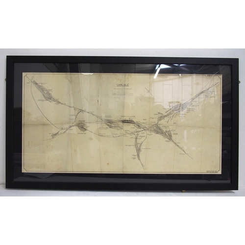 777 - Three framed & glazed items - official plan of 