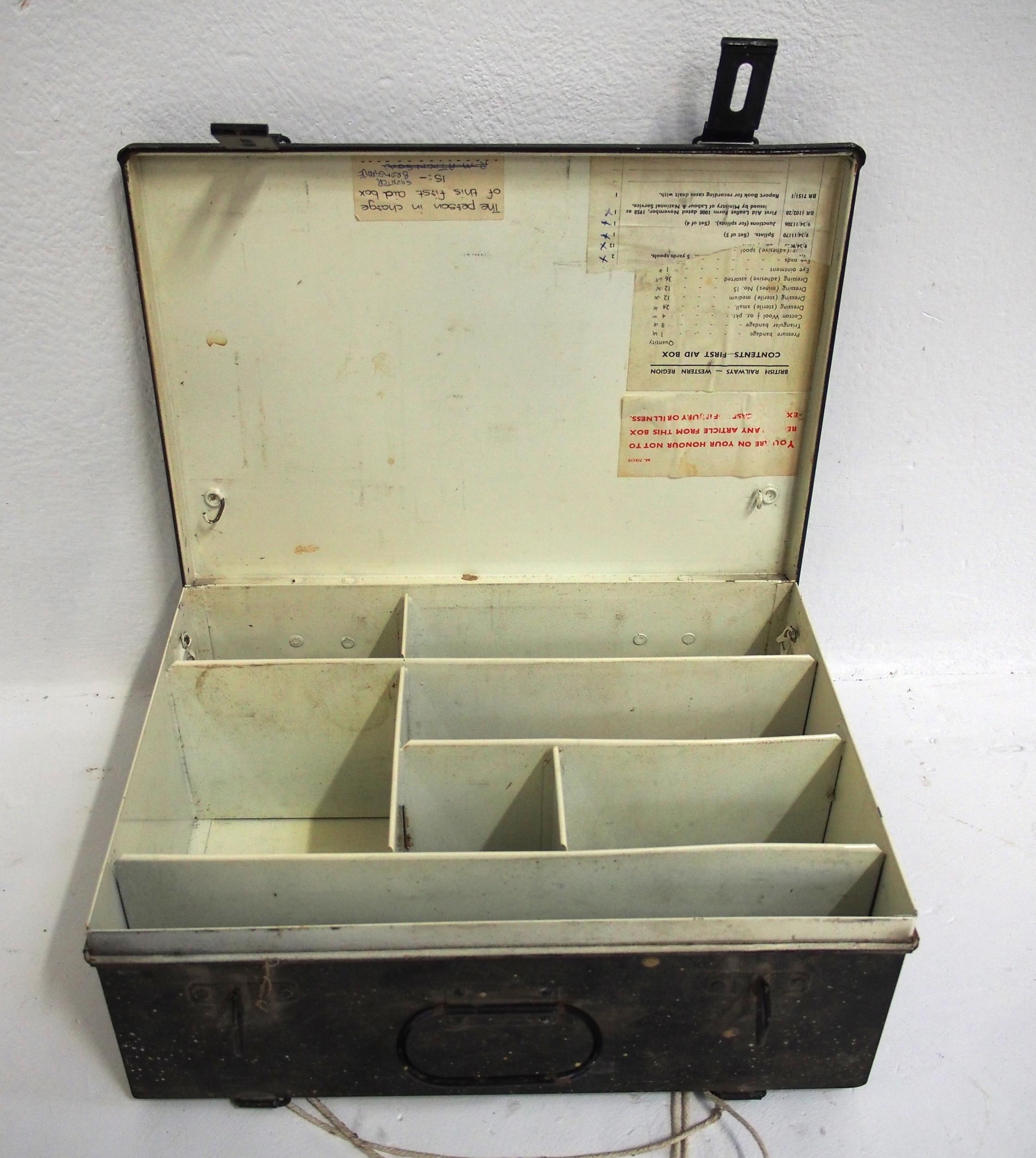 BR(W) tinplate first aid cabinet, no contents, label states from ...