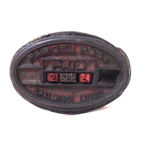 8 - Royal Mail wood rubber & brass date stamp 