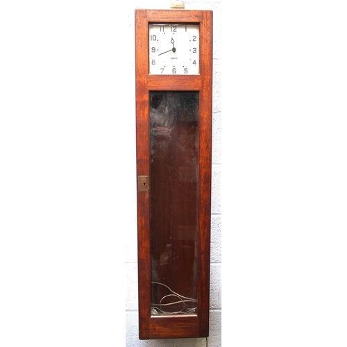 849 - Gents electric master clock in wooden case, 51