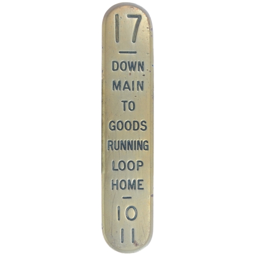 42 - A pair of GWR signal lever plates from Abercarn Loop Signal Box, 16, DOWN MAIN TO GOODS RUNNING LOOP... 