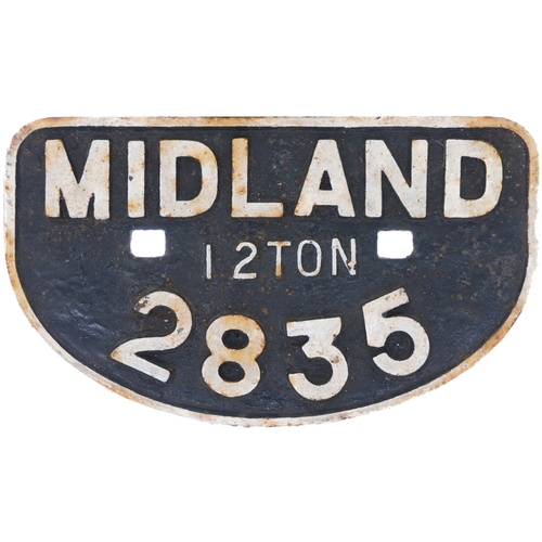 346 - Wagonplates, (a) Midland 12 Ton 2835, also larger LMS 13½