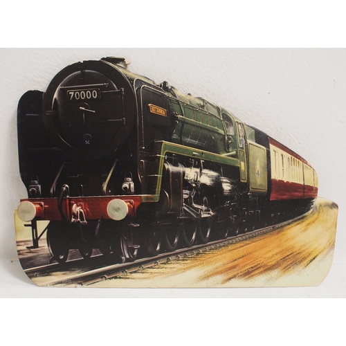 682 - British Railways thick card counter display showing 70000 ...
