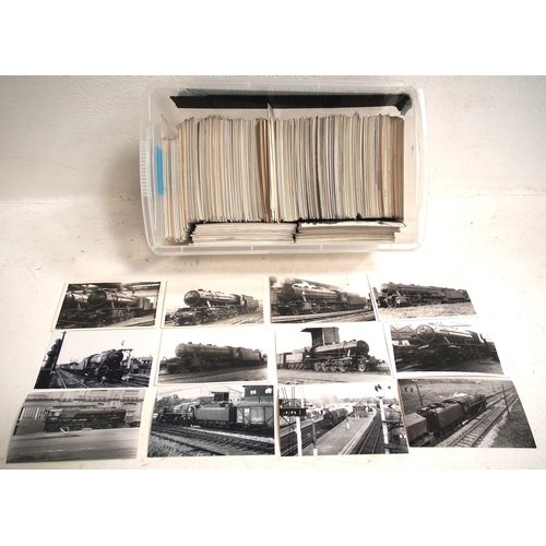Collection of approx. 1100 B&W postcard size photographs - BR Standard locomotives (700) & LMS/BR/LMR Locomotives (400). (D4X) (Dispatch by Mailboxes/Collect from Banbury Depot)