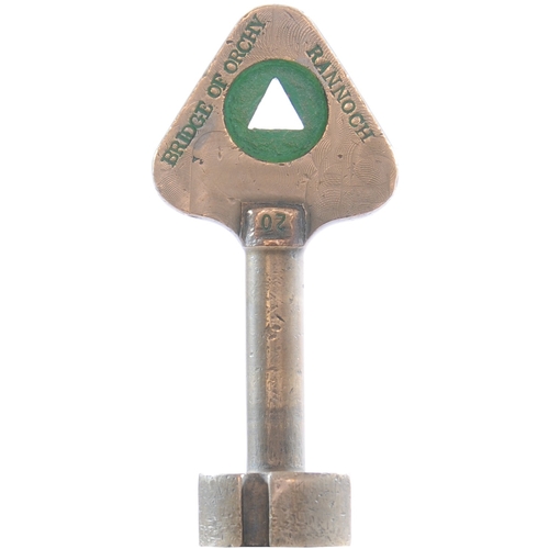A single line key token, BRIDGE OF ORCHY-RANNOCH, (brass), from the West Highland Line to Fort William and Mallaig. (Collect from Banbury Depot/Posted by Woodford Halse Office)