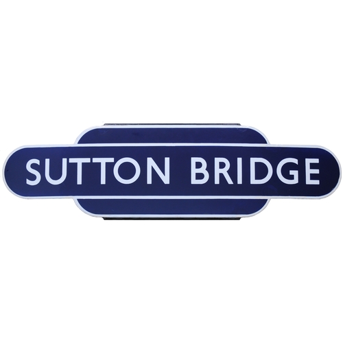 A BR(E) totem sign, SUTTON BRIDGE, (h/f), from the M&GN Joint Line ...