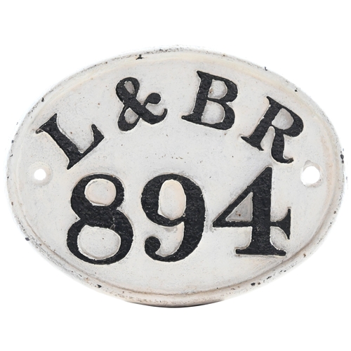 2 - A London and Birmingham Railway house or building numberplate, L&BR 894. Cast iron, 9¼
