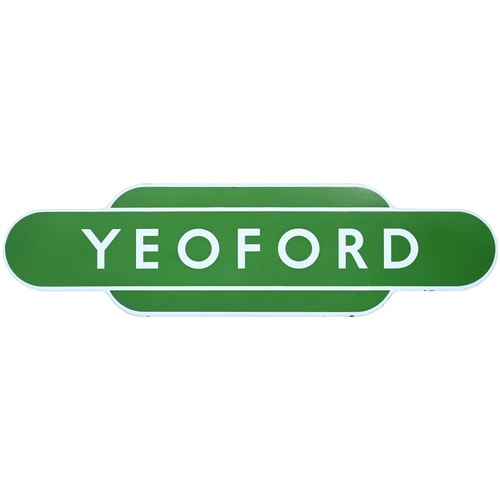 24 - A BR(S) totem sign, YEOFORD, (f/f), from the Exeter to Plymouth main line. Excellent colour and shin... 